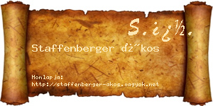 Staffenberger Ákos névjegykártya
